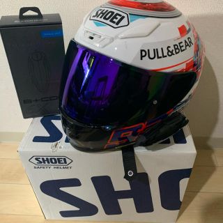 SHOEI Z-7 MARQUEZ POWER UP! と b+com 6X(ヘルメット/シールド)