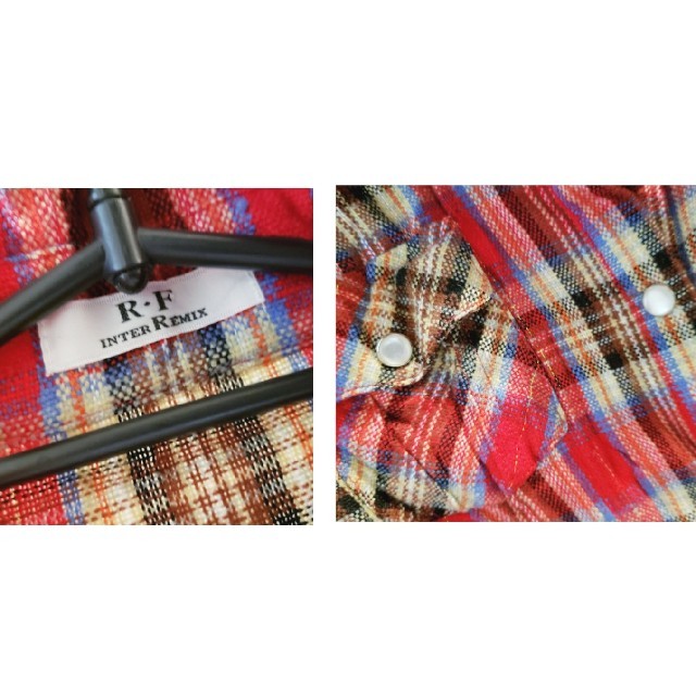 R・F(アールエフ)の美品♥️早い者勝♡RF♥️アールエフ♡キレイめカジュアル♥️チェックシャツ赤♡M レディースのトップス(シャツ/ブラウス(長袖/七分))の商品写真