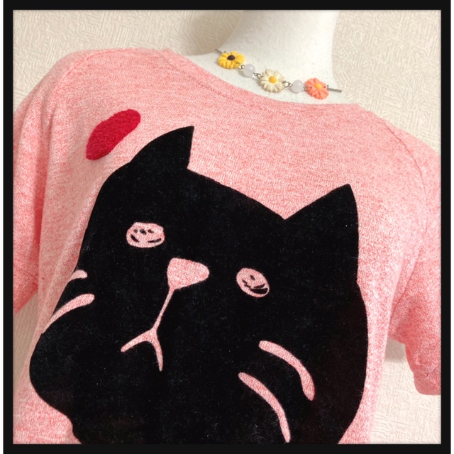 ꒰LISTEN HEART BEAT꒱猫ちゃん Tシャツ カットソー オレンジ | フリマアプリ ラクマ