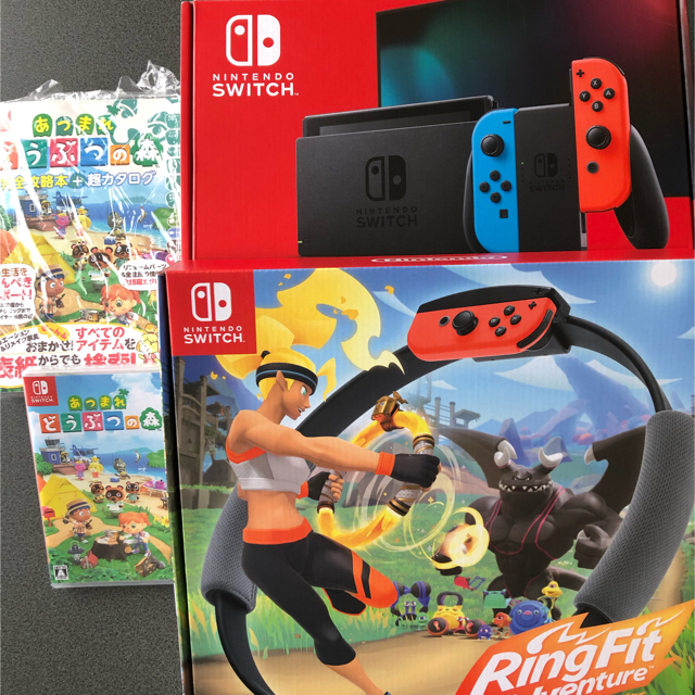 ニンテンドースイッチ　リングフィットアドベンチャー　どうぶつの森　攻略本　セット