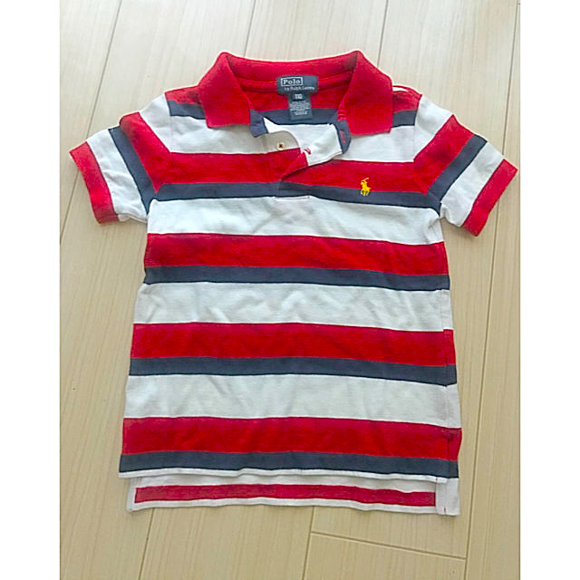 POLO RALPH LAUREN(ポロラルフローレン)のRalph Lauren ラルフローレン  ポロシャツ ラガーT ボーダー ロゴ キッズ/ベビー/マタニティのキッズ服男の子用(90cm~)(Tシャツ/カットソー)の商品写真