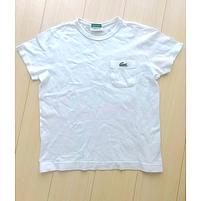 TOMORROWLAND(トゥモローランド)の【レア】LACOSTE ラコステ　Tシャツ カットソー ポケット付き 白 メンズのトップス(Tシャツ/カットソー(半袖/袖なし))の商品写真