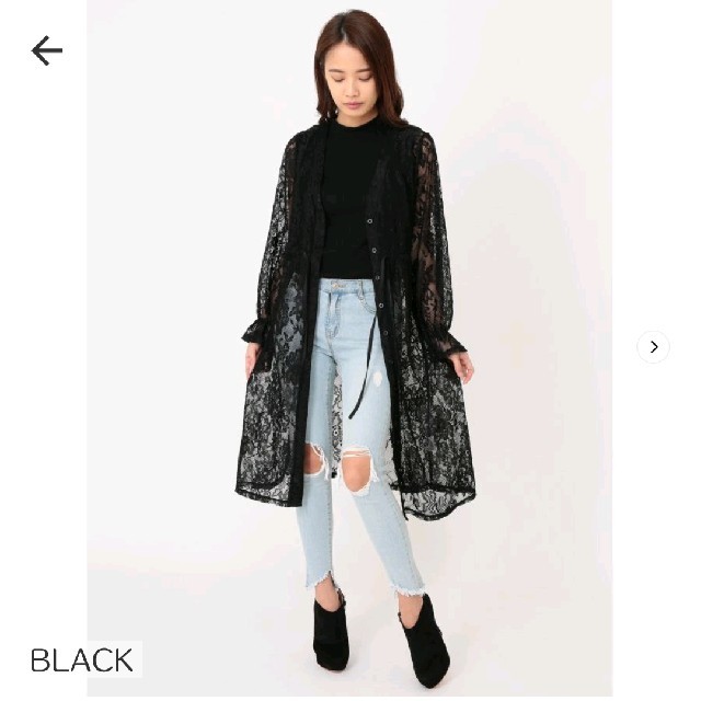 DURAS(デュラス)のDURAS  ﾚｰｽワンピース black レディースのトップス(シャツ/ブラウス(長袖/七分))の商品写真