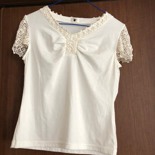 東京スタイル　白　レース　Tシャツ　カットソー(カットソー(半袖/袖なし))