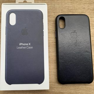 アップル(Apple)のiPhone X用　純正レザーケース　ミッドナイトブルー(iPhoneケース)