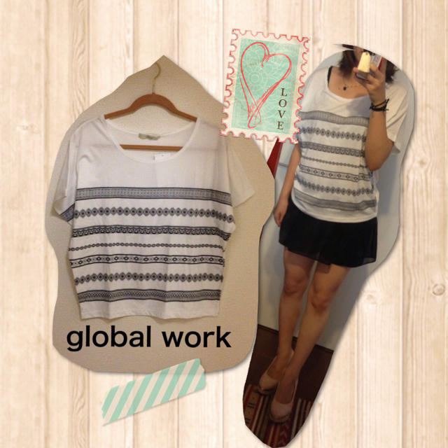 GLOBAL WORK(グローバルワーク)の売りきりたい！global work レディースのトップス(Tシャツ(半袖/袖なし))の商品写真