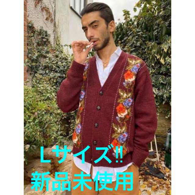 Supreme floral stripe cardigan ブラック