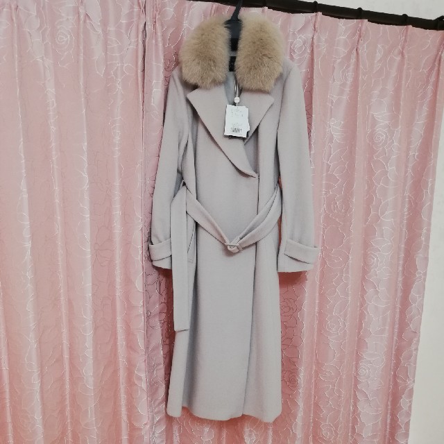 JUSGLITTY - ジャスグリッティー💗ファー付ベルテッドコート💗ピンクの