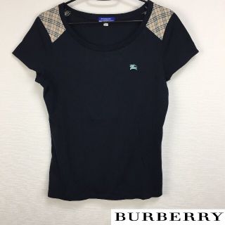 バーバリーブルーレーベル(BURBERRY BLUE LABEL)の美品 BURBERRY BLUE LABEL 半袖Tシャツ ブラック サイズ38(Tシャツ(半袖/袖なし))