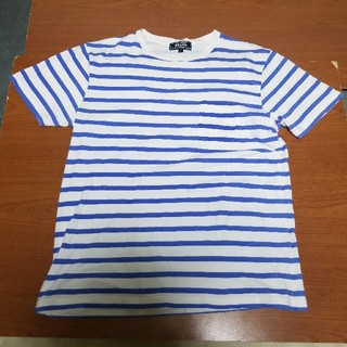 ビームス(BEAMS)のBEAMS ボーダー ポケットTシャツ 白×青 Sサイズ(Tシャツ/カットソー(半袖/袖なし))