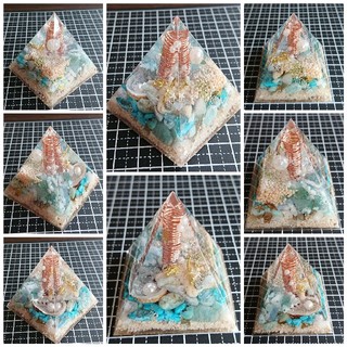 海のピラミッド☆オルゴナイト(インテリア雑貨)