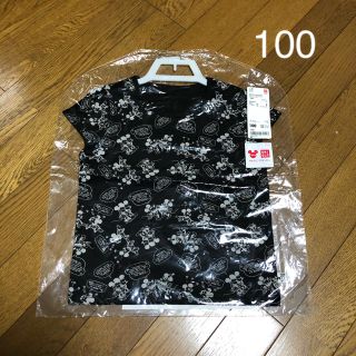 ユニクロ(UNIQLO)の【100】ユニクロ ミッキー ミニー Tシャツ＊黒 ディズニーコレクション(Tシャツ/カットソー)