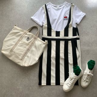 ドットアンドストライプスチャイルドウーマン(Dot&Stripes CHILDWOMAN)の【値下げ】dot＆stripes ジャンパースカート(ひざ丈ワンピース)