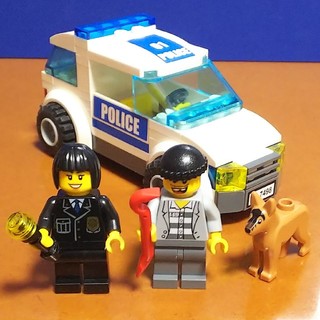 レゴ(Lego)の確認用！レゴ★シティ ポリス パトカー＆警官 ドロボウ 警察犬セット 美品 人気(知育玩具)