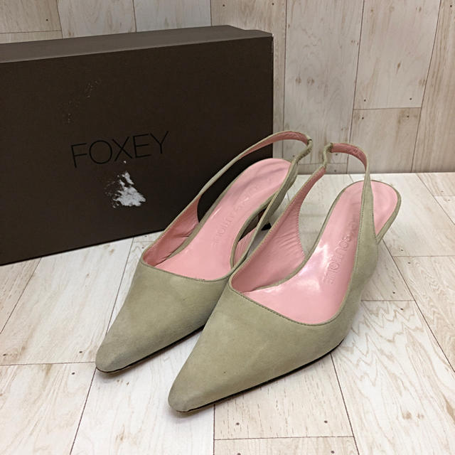 FOXEY(フォクシー)のFOXEY フォクシー スエード ポインテッドトゥ ヒール サンダル 36  レディースの靴/シューズ(ハイヒール/パンプス)の商品写真