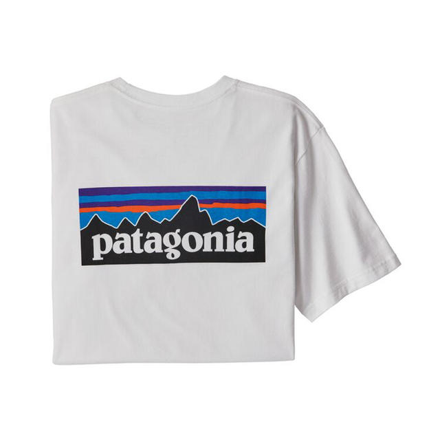 新品 patagonia メンズ P-6ロゴ オーガニック Tシャツ ホワイト