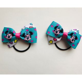 ディズニー(Disney)のミニーハートいっぱい♡リボン キッズヘアゴムNo.146(ファッション雑貨)