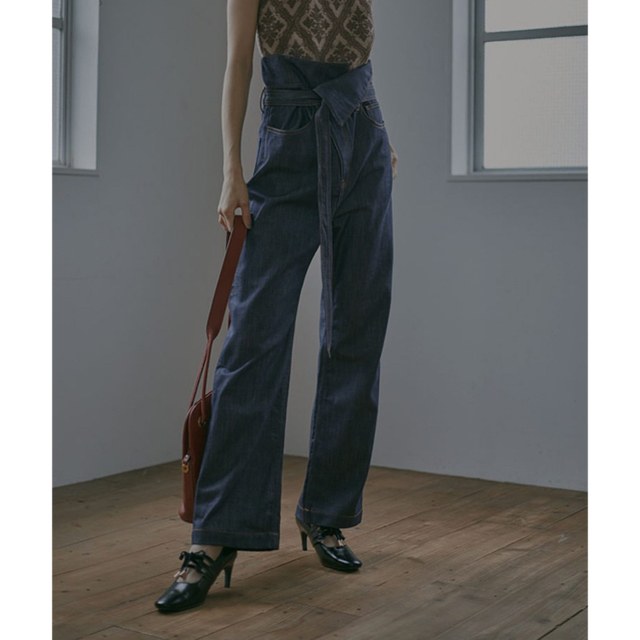 Ameri VINTAGE(アメリヴィンテージ)のアメリヴィンテージWRAP waist denim pants レディースのパンツ(デニム/ジーンズ)の商品写真