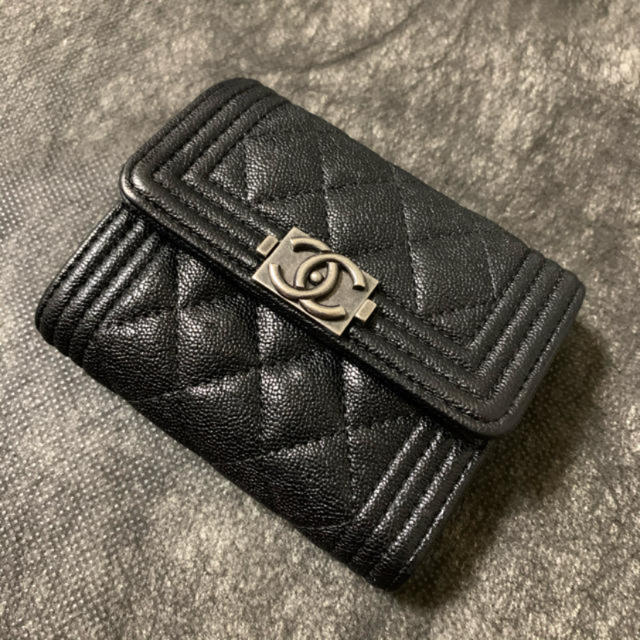 ふるさと割】 - CHANEL ボーイシャネル コンパクトウォレット グレ