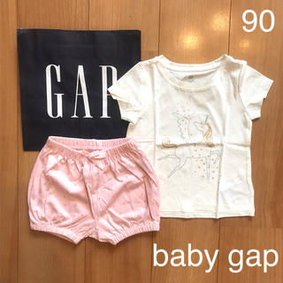 ベビーギャップ(babyGAP)の新作★baby gap半袖Tシャツ＆かぼちゃパンツセット90(Tシャツ/カットソー)