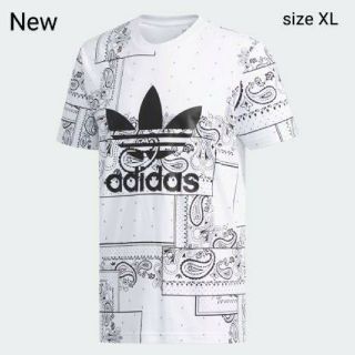 アディダス(adidas)の新品 XL adidas originals Tシャツ BANDANA 白 a(Tシャツ/カットソー(半袖/袖なし))