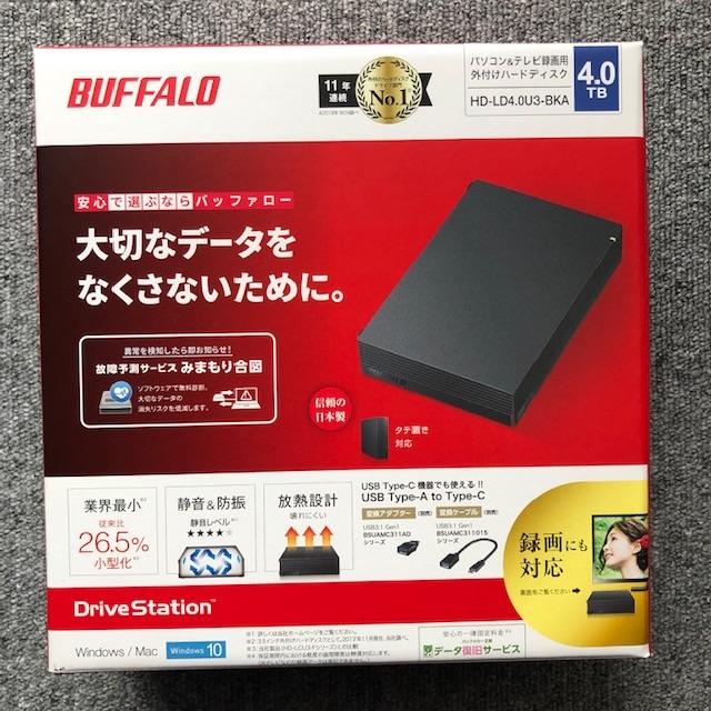 【新品未開封】BUFFALO 外付けHDD 4TB　HD-LD4.0U3-BKA