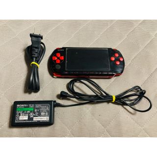 プレイステーションポータブル(PlayStation Portable)のPSP-3000 ブラックレッド　送料無料　②(携帯用ゲーム機本体)