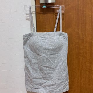 ユニクロ(UNIQLO)のWスーピマコットンブラチューブトップ カラー03GRAY サイズS ブラトップ(ベアトップ/チューブトップ)