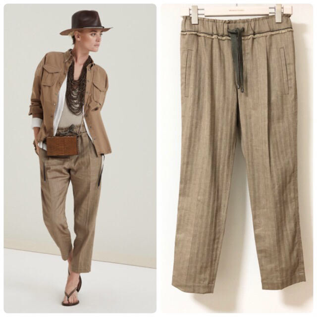 美品 ブルネロクチネリ 40 モニーレ装飾19SS シェブロン シガレット