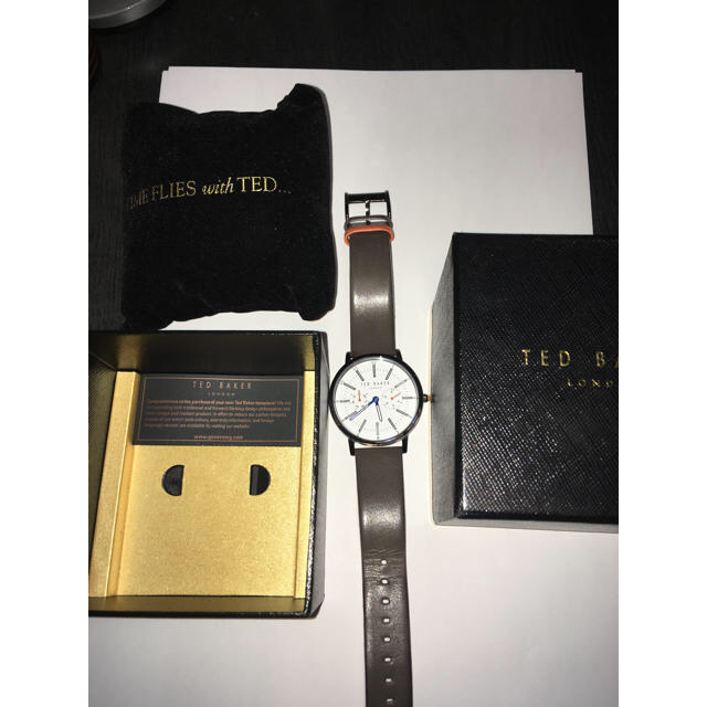 TED BAKER - TED BAKER TE50534001 白文字盤 茶色皮ベルト 腕時計の通販 by suezzey's shop