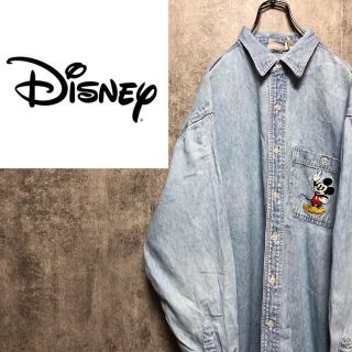 ディズニー(Disney)の【limit様専用☆】ディズニー☆ミッキー刺繍ポケットデニムシャツ 90s(シャツ)