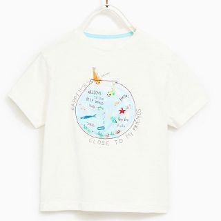 ザラキッズ(ZARA KIDS)の新品未使用　ZARA BABY  フィッシュボールパッチ付きTシャツ　98(Tシャツ/カットソー)