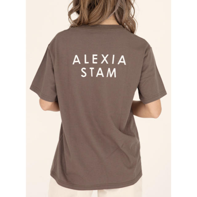 ALEXIA STAM(アリシアスタン)のCircle Logo Print Tee Brown レディースのトップス(Tシャツ(半袖/袖なし))の商品写真