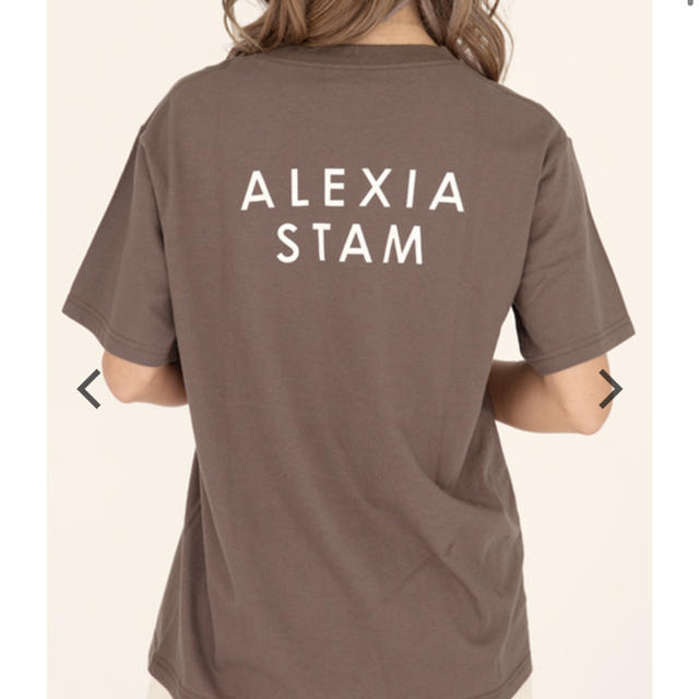 ALEXIA STAM(アリシアスタン)のアリシアスタン ALEXIA STAM Tシャツ ブラウン レディースのトップス(Tシャツ(半袖/袖なし))の商品写真