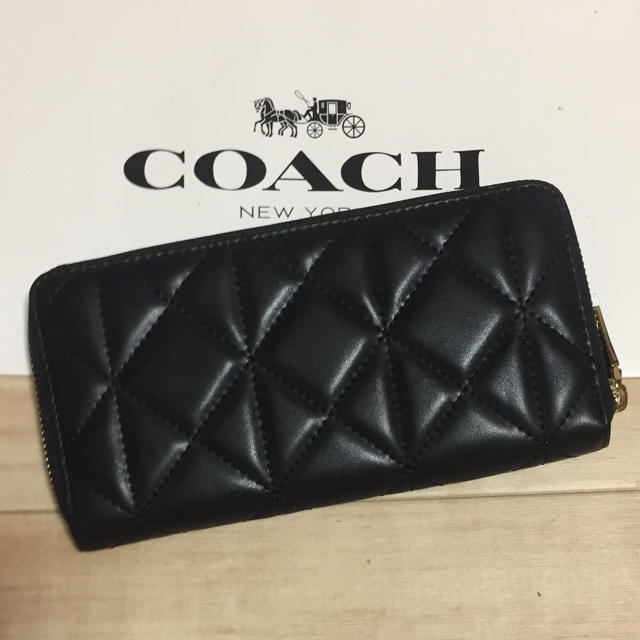 COACH☆コーチ 長財布 キルティング ブラック