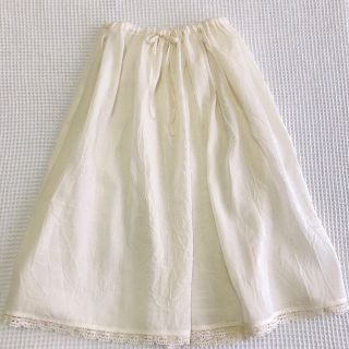 新品 ハンドメイド ＊暑い日のためのペチコート＊ 綿麻ワッシャー ライトベージュ(その他)