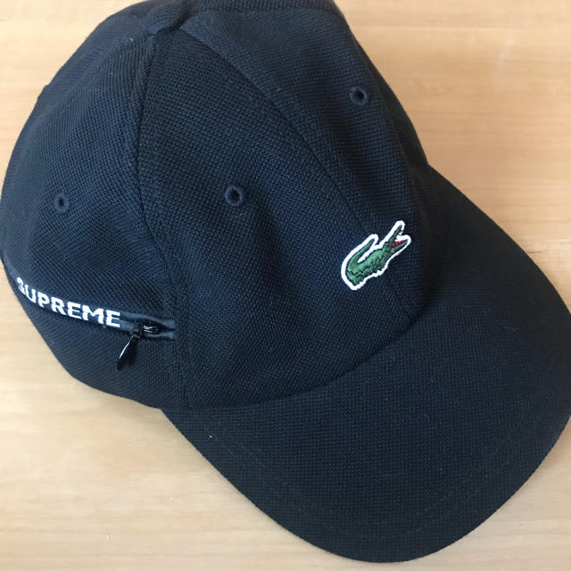 supreme LACOSTE pique 6-panel black cap帽子
