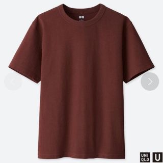 ユニクロ(UNIQLO)の【UNIQLO】クルーネックTシャツ ブラウン XL メンズ(Tシャツ/カットソー(半袖/袖なし))