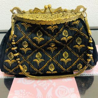 ゴールド刺繍ビジューハンドバッグ(ハンドバッグ)