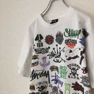 90'sStussyステューシーtシャツ半袖ホワイト白メンズLキャラメキシコ製