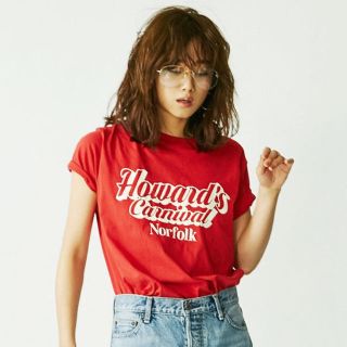 アングリッド(Ungrid)のungrid   Howard's プリントTee(レッド)  新品(Tシャツ(半袖/袖なし))