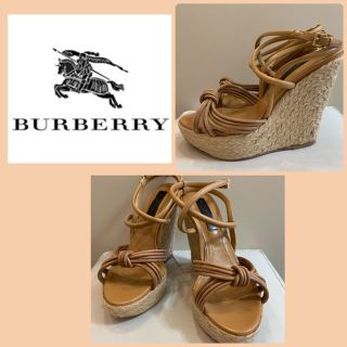 バーバリー(BURBERRY)のはるじゅきさま専用ページです♡バーバリー　ブラウンレザー　ウエッジ　サンダル(サンダル)