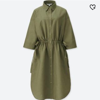 ユニクロ(UNIQLO)のリネンブレンドシャツワンピース(ひざ丈ワンピース)