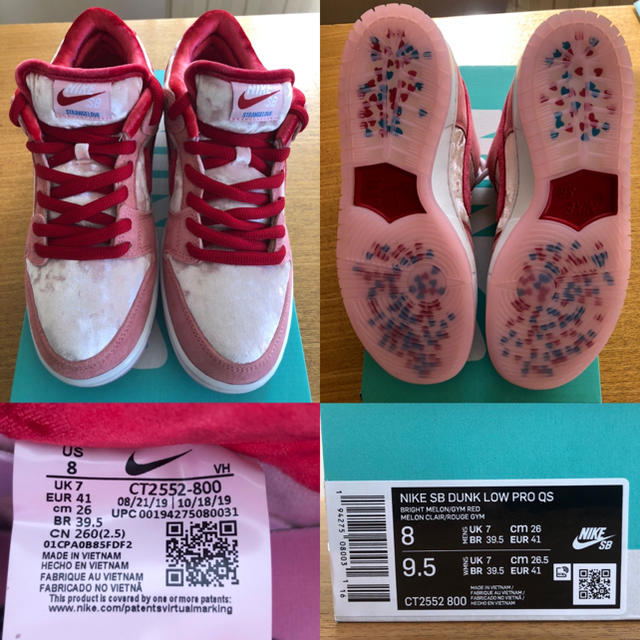 SNKRS 納品書 Nike dunk low strangelove pink