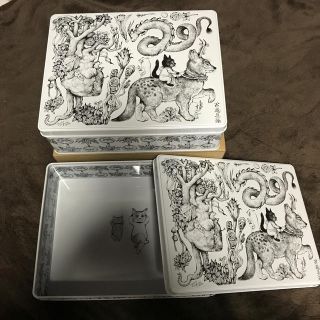 ヒグチユウコ　TOOL BOX  2個セット　お道具箱　角缶　ホルベイン(絵の具/ポスターカラー)