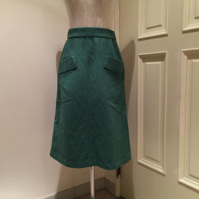 昭和レトロ/グリーン Aラインスカート レディースのスカート(ひざ丈スカート)の商品写真