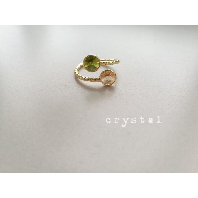 『グリーン&イエロー』のシンプルcrystalリング レディースのアクセサリー(リング(指輪))の商品写真