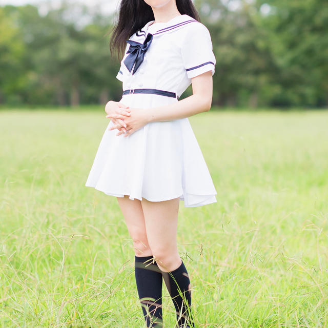 白いセーラー服ワンピースのコスプレの通販 by ななち's shop 白いセーラー服ワンピースのコスプレの通販 by ななち's shop