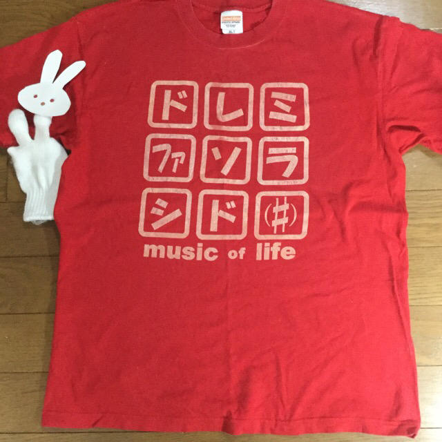 ＊ music  of  life. ドレミファTシャツ  レッド  ＊ レディースのトップス(Tシャツ(半袖/袖なし))の商品写真