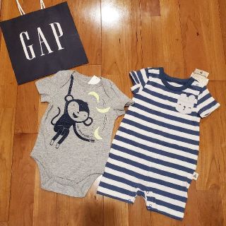 ベビーギャップ(babyGAP)の70 ショートオール&ロンパース　2枚セット(ロンパース)